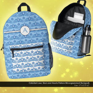 Celestial Liebe Stars Herz Muster Mit Monogramm Bedruckter Rucksack