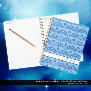 Celestial Liebe Stars Herz Name Light Blue Planer