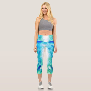 Celestial Light Burst Abstrakte Kunst drucken Capri Leggings