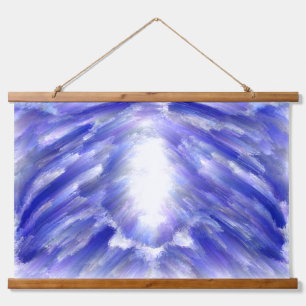 Celestial Light Burst Abstrakte Kunst drucken Wandteppich Mit Holzrahmen