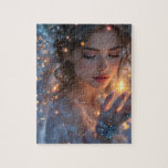 Celestial Lightbearer - Angel Holding the Star Puzzle<br><div class="desc">Zusammentreffen dieses bezaubernde KI-Kunstpuzzle eines friedlichen Engels mit einem strahlenden Stern,  umgeben von funkelnden Lichtern.</div>