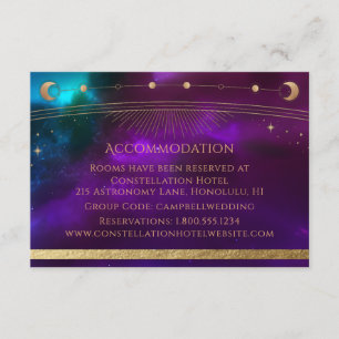 Celestial Lila Aquamarin Sun Moon Stars Unterkunft Begleitkarte