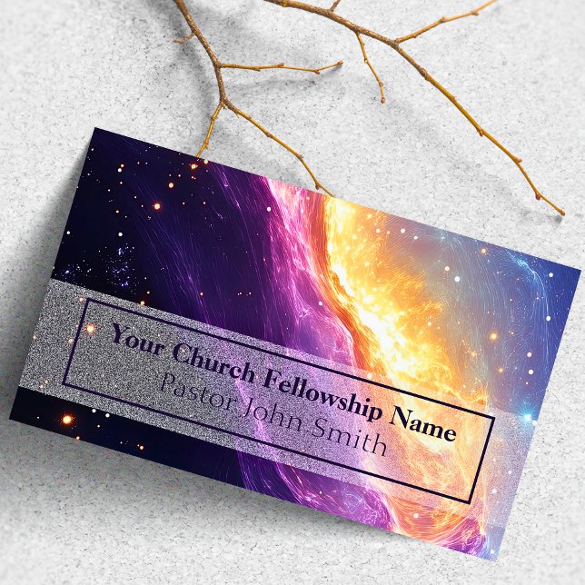 Celestial Lila Church Pastor Business Cards Visitenkarte (Celestial Church Pastor Business Cards)