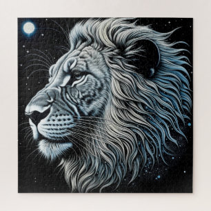 Celestial Lion Night Sky Ai Art Puzzle