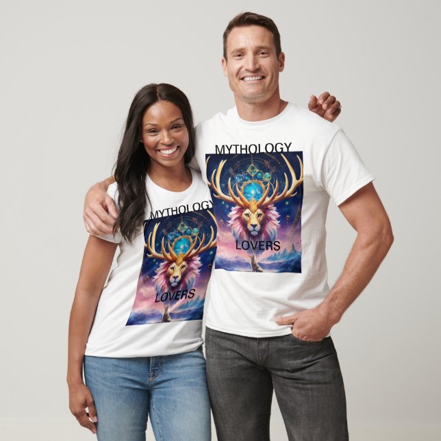 Celestial Lion Stag: Mythische Fusion T-Shirt (Unisex)