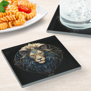 Celestial Lion Zodiac Symbol Sun Sign Name Leo Glasuntersetzer