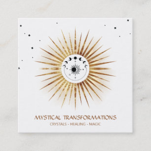 *~* Celestial Luna Lunar Moon Magic Light Boho Quadratische Visitenkarte