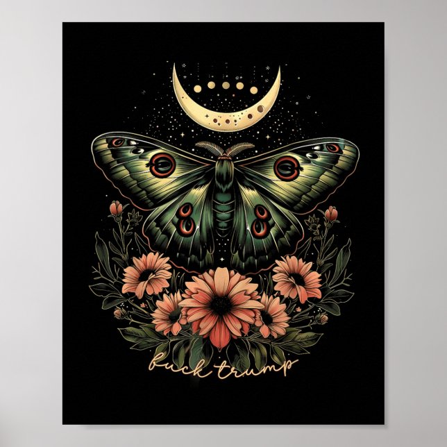 Celestial Luna Moth Subtle Anti Trump Poster (Vorne)