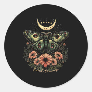 Celestial Luna Moth Subtle Anti Trump Runder Aufkleber