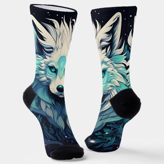 Celestial Lunar Wild Wolf Socken (Gewinkelt)