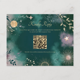 Celestial Magic Moon & Stars Emerald QR Code UAWG Begleitkarte