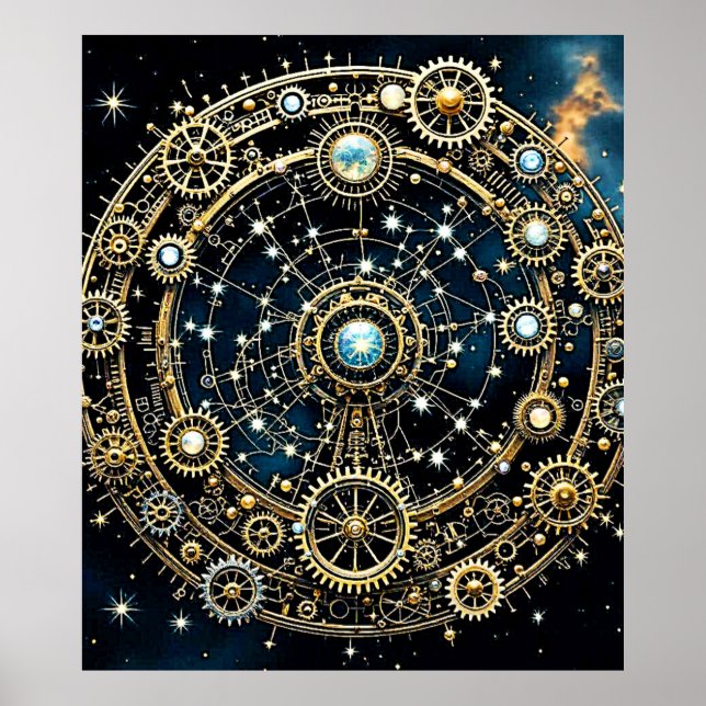 Celestial Mechanism Kosmische Kunst Poster (Vorne)