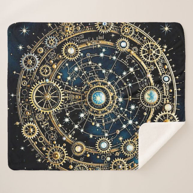 Celestial Mechanism Kosmische Kunst Sherpadecke (Vorderseite (Horizontal))