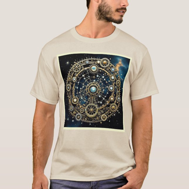 Celestial Mechanism Kosmische Kunst T-Shirt (Vorderseite)
