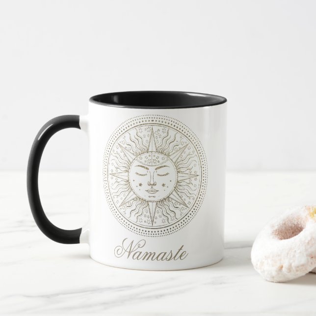 Celestial Medallion | Meditation von Boho Sun Mand Tasse (Mit Donut)