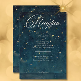 Celestial Midnight Blue Crescent Moon Empfang Begleitkarte