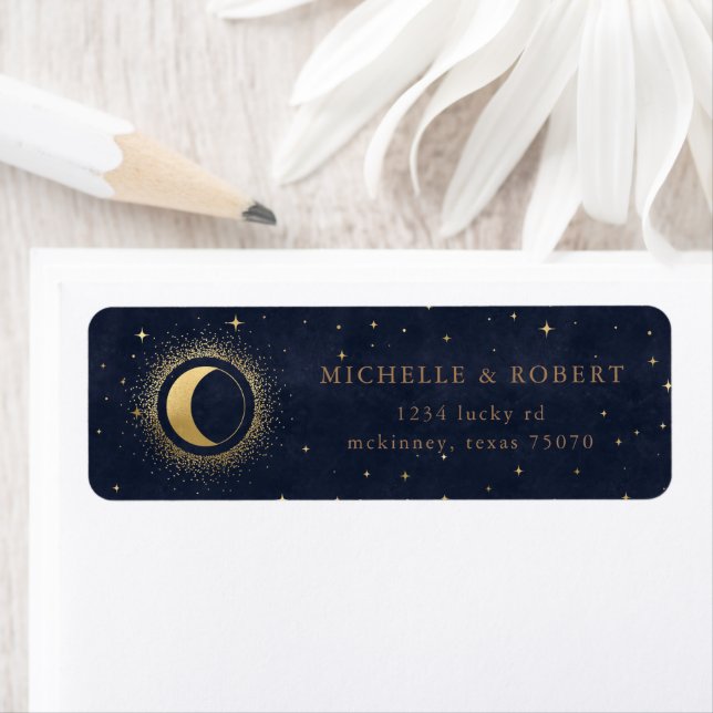 Celestial Midnight Blue Return Address Label (Insitu)