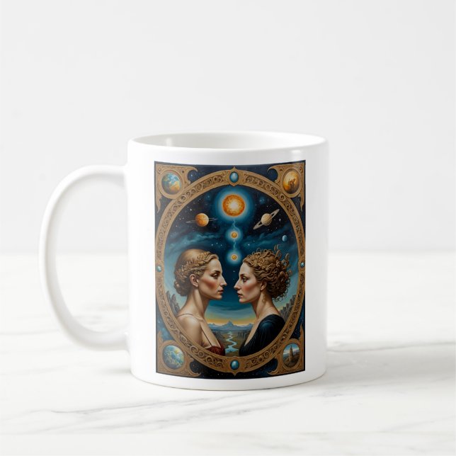 Celestial Mirror Goddesses Cosmic Kaffeetasse (Links)