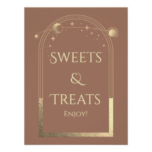 Celestial Mocha Gold Geburtstags-Süßigkeiten & Lec Poster