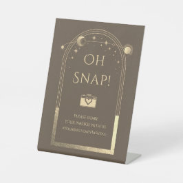 Celestial Mocha Gold Sun Moon Stars Oh Snap Sockelschild