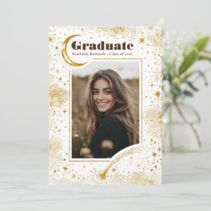 Celestial Modern Graduate Foto Abschluss Ankündigung