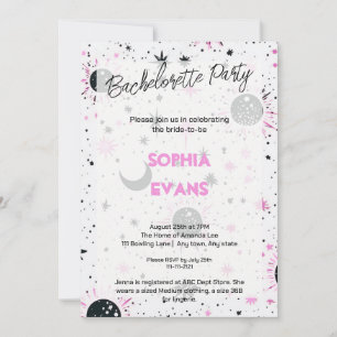 Celestial Modern Wedding Junggeselinnen-Abschied Einladung