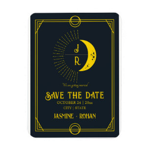 Celestial monogram Tarot gothic Save the Date Magnet