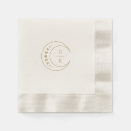 Celestial Monogram Wedding Paper Napkin Serviette