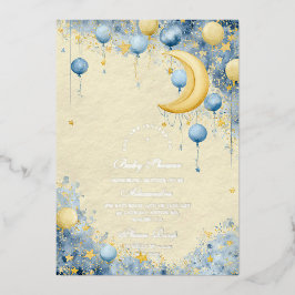 Celestial Moon and Stars Baby Dusche Folieneinladung