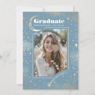 Celestial Moon and Stars Graduate Foto Abschluss Einladung
