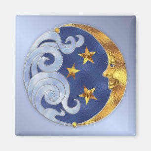 Celestial Moon and Stars Magnet