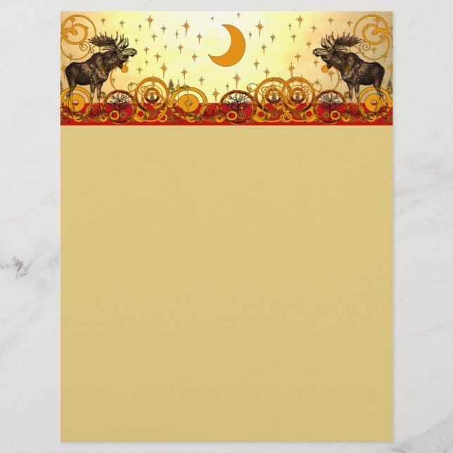 Celestial Moon and Stars Vintag Elche Weihnachten (Vorderseite)