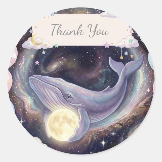 Celestial Moon Baby Shower Favor Stickers (Vorderseite)
