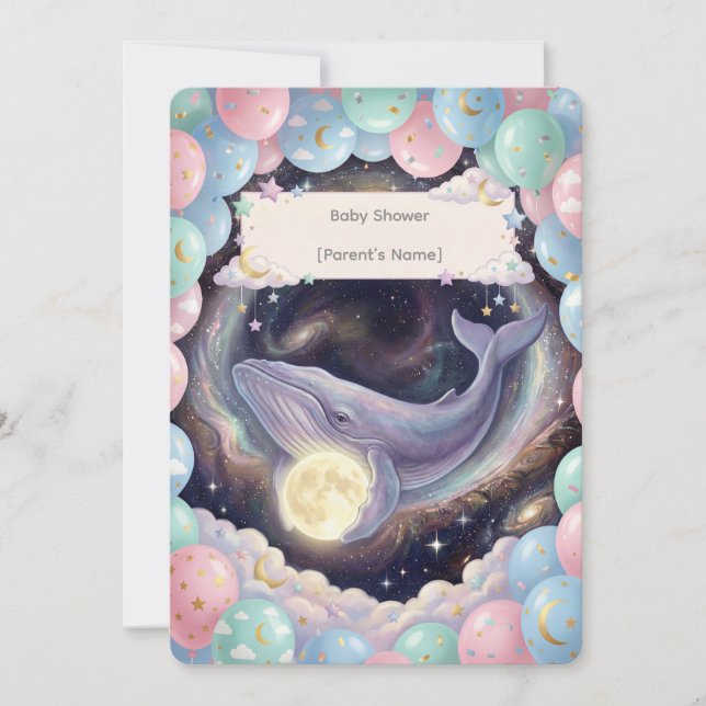 Celestial Moon Baby Shower Invitation Einladung (Vorderseite)