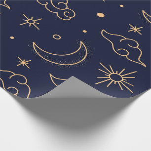Celestial Moon & Cloud Wrapping Paper Geschenkpapier