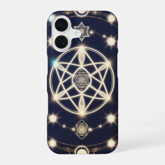 Celestial Moon Cycle Mandala – Sacred Geometry iPhone 16 Hülle