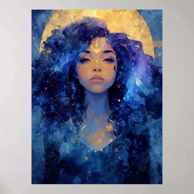 Celestial Moon Goddess Wall Art Poster (Vorne)
