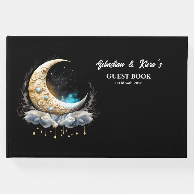 Celestial Moon Luna Sternenstars Gästebuch (Vorderseite)