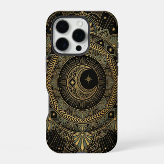 Celestial Moon Mandala | Art iPhone 16 Pro Case Hülle
