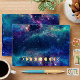 Celestial Moon Phase Galaxy Umschläge