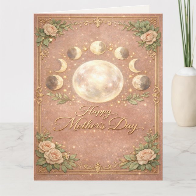 Celestial Moon Phase Mother's Day Card Karte (Vorderseite)