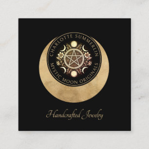 Celestial Moon Phases Juwelier Designer Quadratische Visitenkarte
