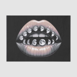 Celestial Moon Phases Lips Decoupage Seidenpapier