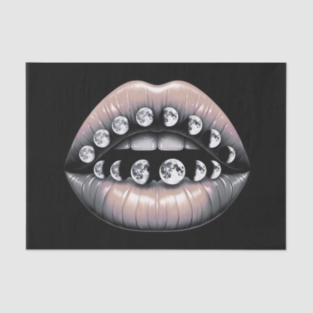 Celestial Moon Phases Lips Decoupage Seidenpapier (Vorderseite)