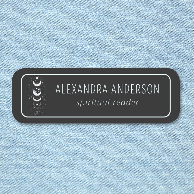 Celestial Moon Phases Mystical Holistic Spiritual Namensschild (Celestial Moon Phases Mystical Holistic Spiritual Name Tag)