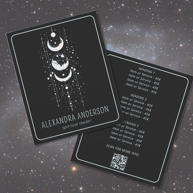 Celestial Moon Phases Mystical Spiritual QR Code Flyer (Von Creator hochgeladen)