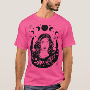 Celestial Moon Phases und Girl Mystical Boho Wicca T-Shirt