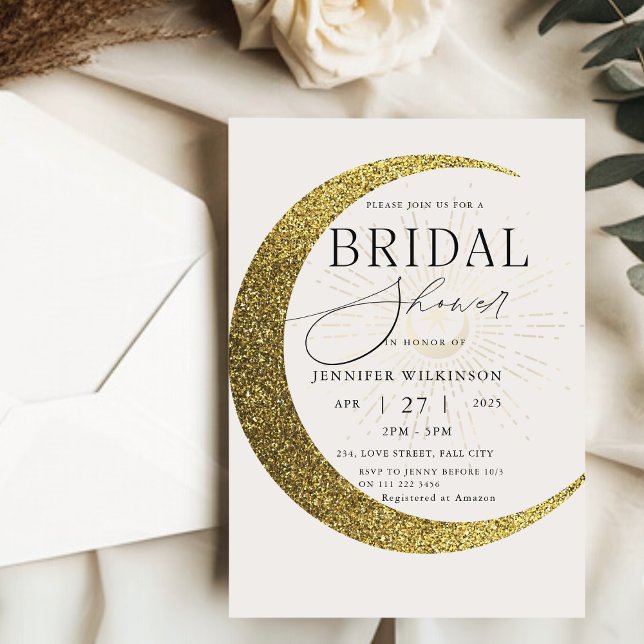 Celestial Moon Starry Night Mystical Brautparty Einladung (Celestial Moon Starry Night Mystical Bridal Shower Invitation)