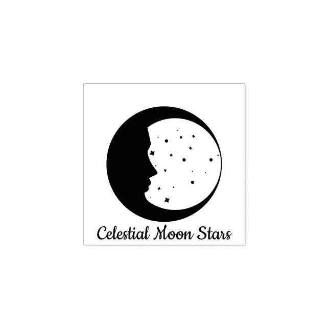Celestial Moon Stars Astrologie Gummistempel (Prägung)