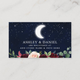 Celestial Moon Stars Floral Wedding Card Begleitkarte